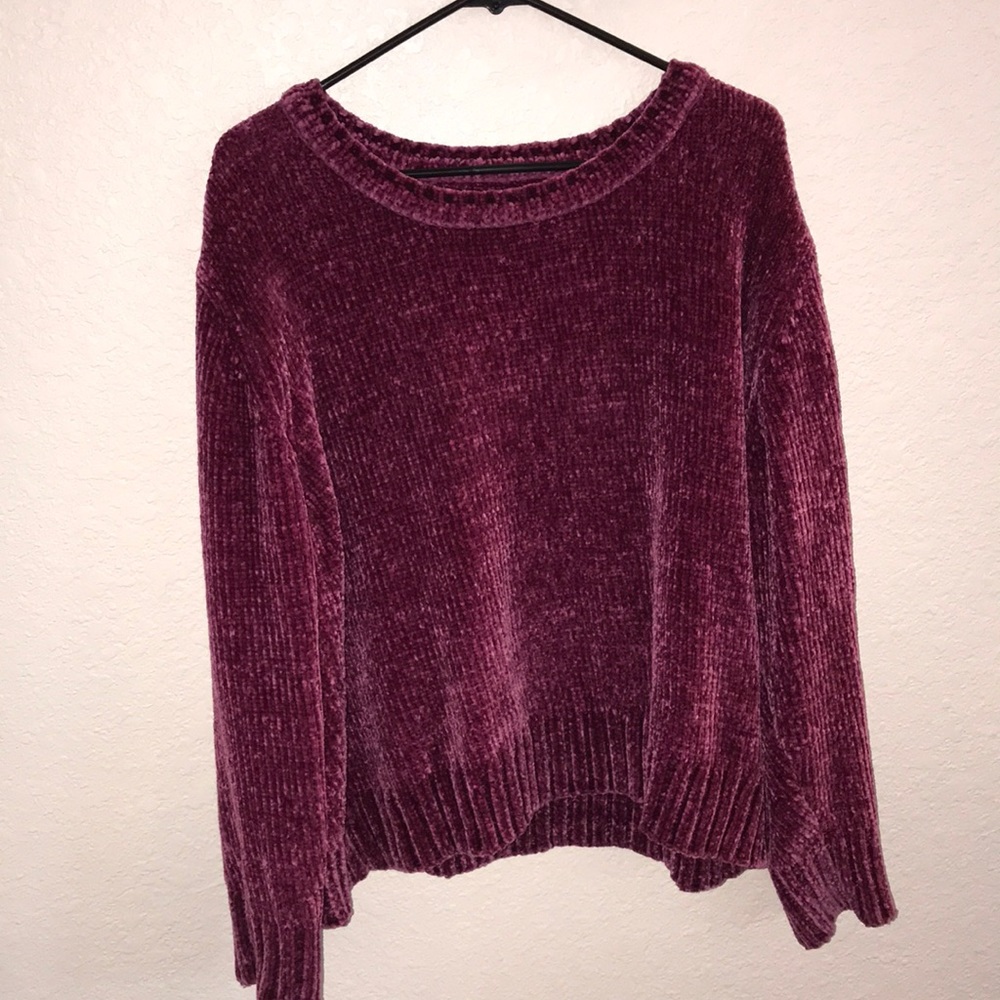 Maroon velvet sweater